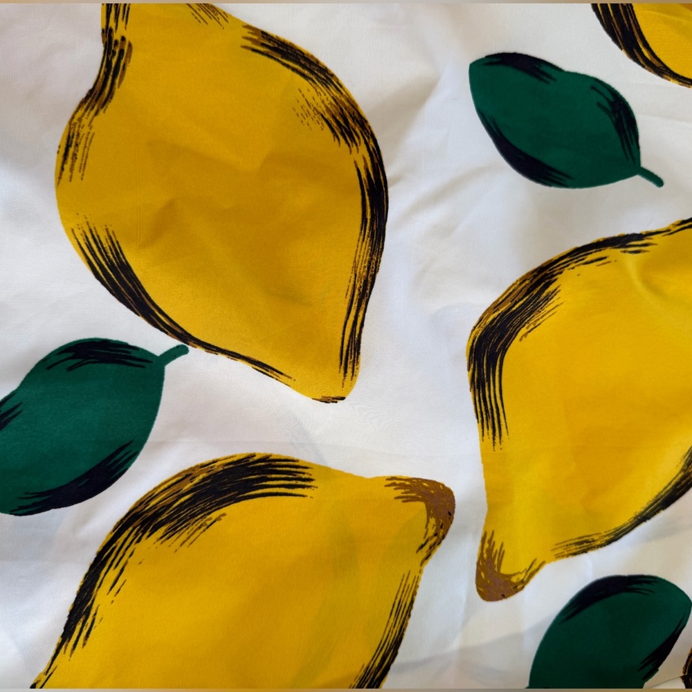 Her Destiny Midi Skirt Lemon print yellow green full fit and flare size L - Picture 5 of 12
